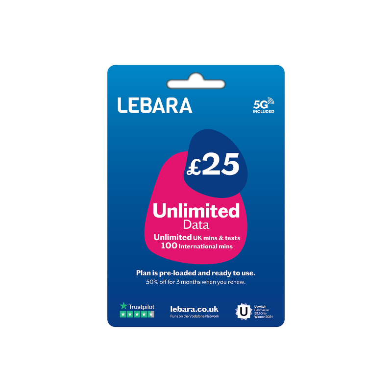 SIM ANONIMA 100% LEBARA UK GIÀ ATTIVA
